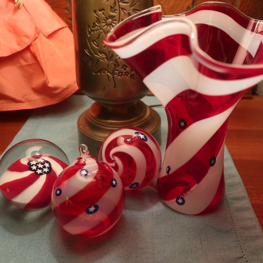 *RARE* Vintage Glass Eye Studio Old Glory Collection